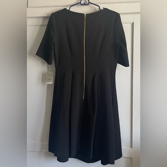 Danny and Nicole Petite Black Fit And Flare Dress. New With Tags. - Picture 2 of 7